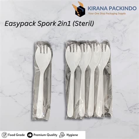 Jual Easy Pack Spork 2in1 Spoon Fork Sendok Garpu Steril Bungkus