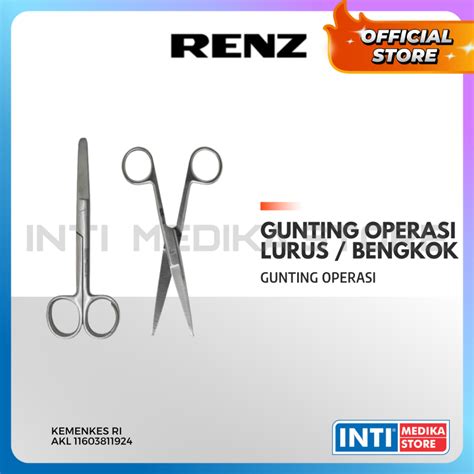 Jual RENZ Gunting Operasi Lurus Bengkok Tajam Tumpul 14 Cm 18 Cm