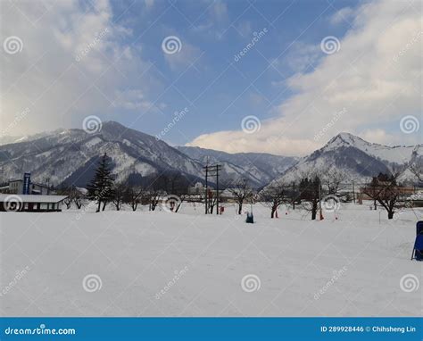 Snow Filed and Mountain in Niigata of Japan Stock Photo - Image of ...