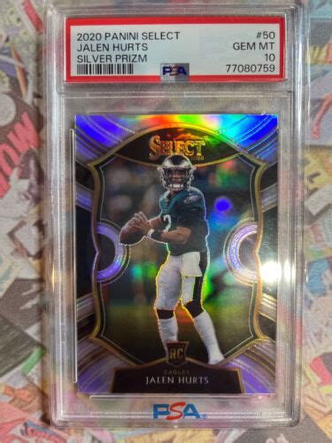 Panini Select Silver Prizm Jalen Hurts Rc Psa Gem Mint Ebay