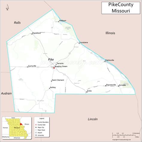 Map Of Pike County Missouri Showing Cities Highways Important