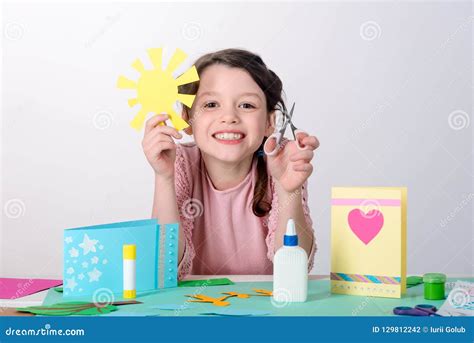 Happy Child Doing A Collage Stock Photo Image Of T Love 129812242