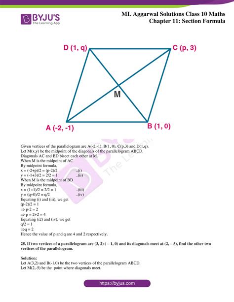 Ml Aggarwal Solutions For Class Maths Chapter Section Formula