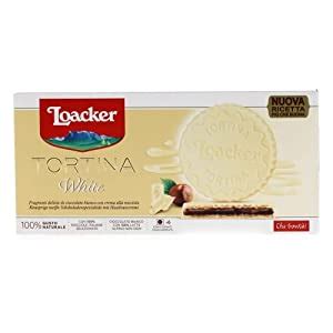 Loacker Tortina White Mit weißer Schokolade umhüllte Waffeln und