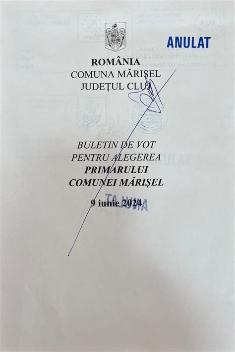 Model Buletine De Vot Pentru Alegerea Primarului Comunei M Ri El