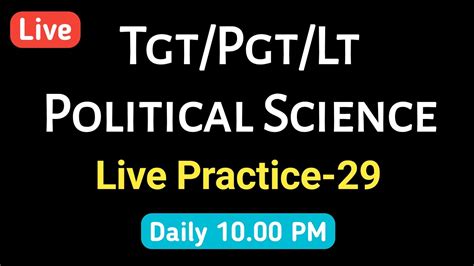 Tgt Pgt Political Science Civics Live Practice 29 YouTube