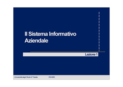 Lezione Il Sistema Informativo Aziendale Il Sistema