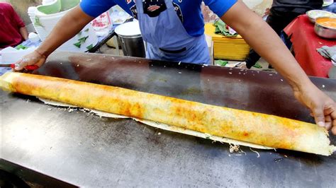 Biggest Crispy Cheese Dosa 4 Feet Long Dosa Indian Street Food