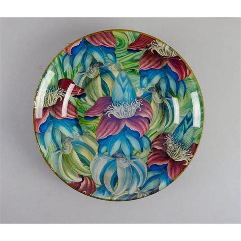 Durwin Rice Tropical Floral Botanical Decoupage Bowl Chairish