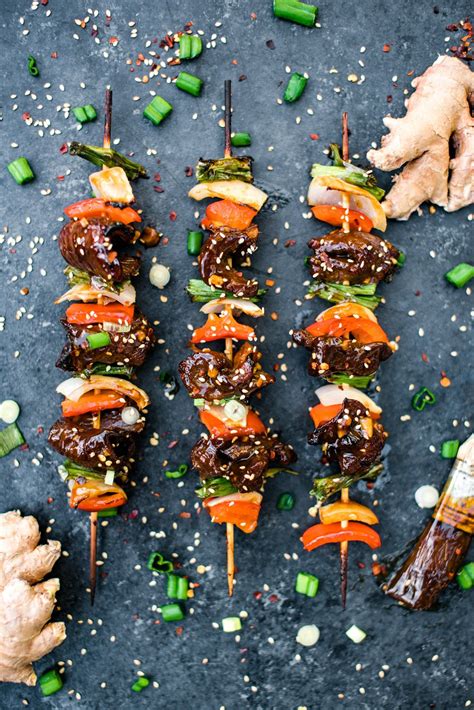 Glazed Asian Beef Kabobs Recipe Beef Kabobs Asian Beef Kabobs