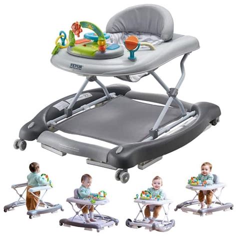 VEVOR 4-in-1 Foldable Baby Walker Activity Center 3 Height Toddler ...