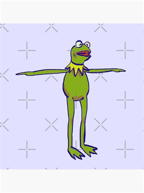 Lámina artística Dibujo a kermit la rana posando en t para afirmar el