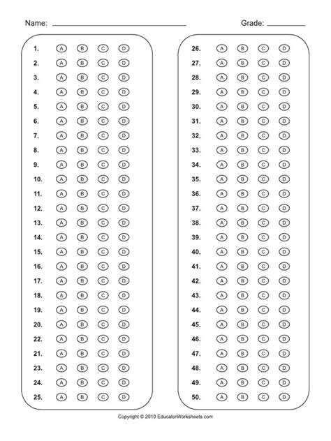 Printable Answer Sheet 1 50 Printable Word Searches