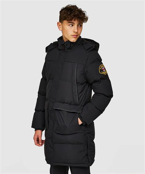 Zavetti Canada Junior Mazzanti Longline Puffer Jacket Jet Black Zavetti