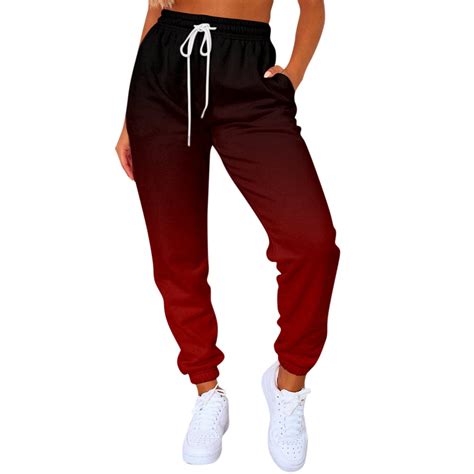 Dengdeng Fleece Lined Sweatpants Womens High Waisted Cinch Bottom Teen