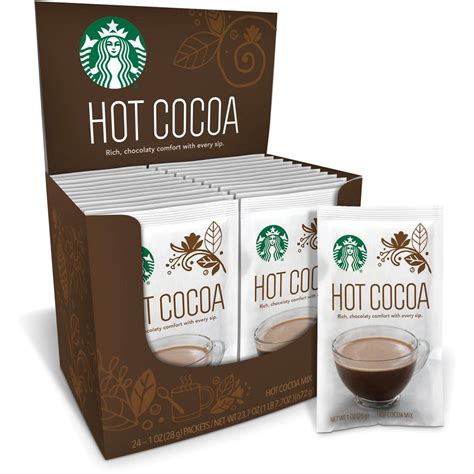 Starbucks Hot Cocoa Mix Single Packets Powder Hot Cocoa Flavor 1 Oz 24 Box Pack