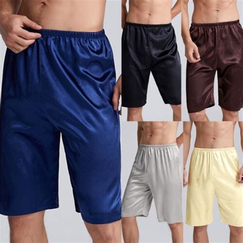 Comfortable Sleepwear Silk Satin Pajamas Shorts For Men S Nightwear Style Ebay