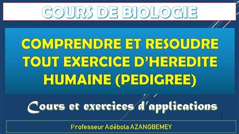 Comprendre et résoudre tout exercice d hérédité humaine Pédigree YouTube