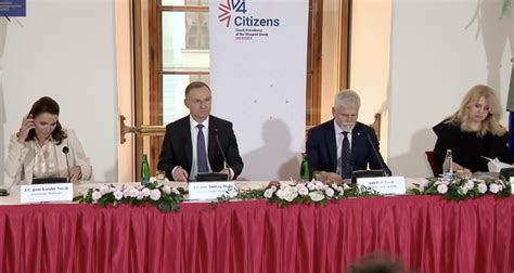 Praga Konferencja Prasowa Prezydent W Pa Stw Grupy Wyszehradzkiej