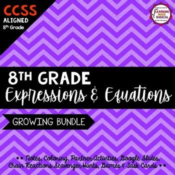 8th Grade Expressions And Equations Bundle By Learning Made Radical