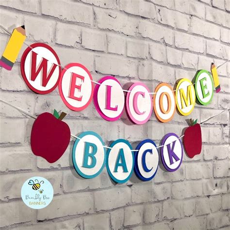 Welcome Back To School Banner Teacher Banner Classroom Etsy Teacher