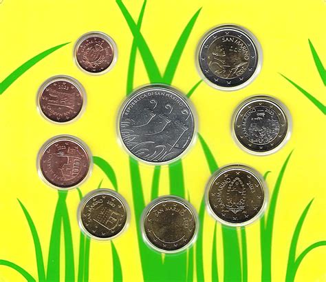 San Marino Euro Coinset With 5 Euro Silver Coin San Marino Wildlife