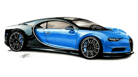 How To Draw A Realistic Car Bugatti Chiron Time Lapse Drawing