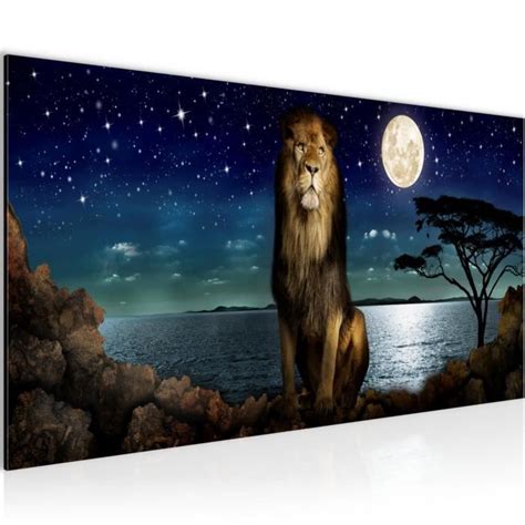 Runa art Tableau Décoration Murale Lions D afrique 100x40 cm 1