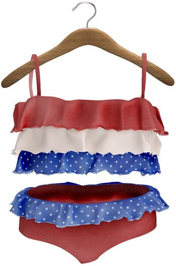 Second Life Marketplace {lula Belle} Kai Ruffle Swimsuit Flag {boxed}