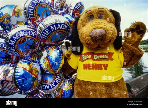 Henry Hound, the Alton Towers mascot. Staffordshire, England, UK. Circa ...