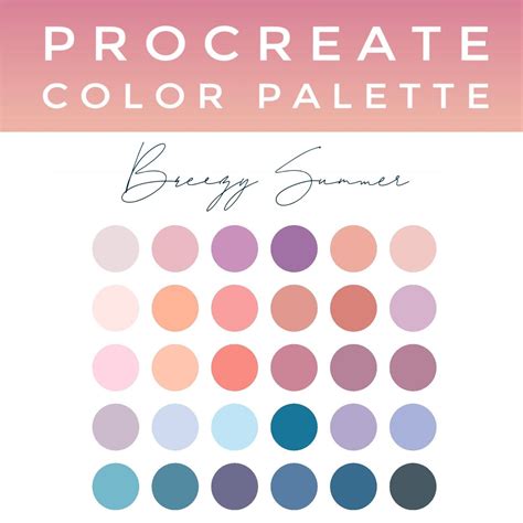 Pastel Palette Procreate Palette Palette Swatches Procreate Color