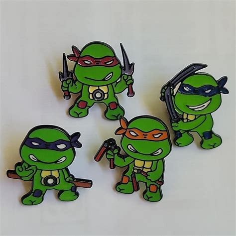 Tmnt Full Set Of Collectible Enamel Pins New Tmnt Teenage