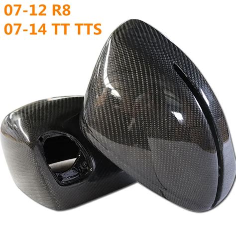 Car Styling Real Carbon Fiber Replacement Racing Mirror Cover For Audi Tt Tts 8j 2008 2014 R8