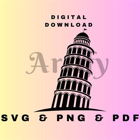 Leaning Tower Of Pisa SVG Cutting Files For Silhouette Cameo Scanncut