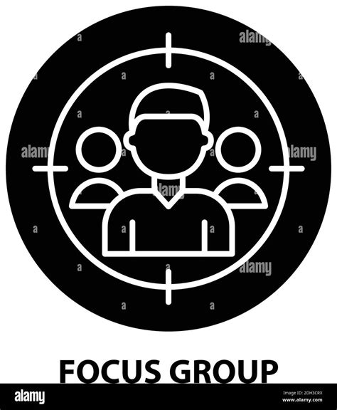 Focus Group Icon Black Vector Sign With Editable Strokes Concept