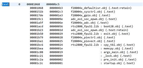 CCS/TMS320F280049C: .map file didn't show function call code size ...