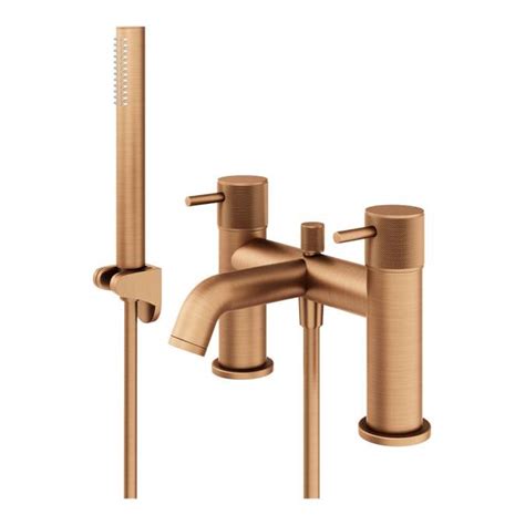 Brushed Bronze Abacus Iso Pro Deck Mounted Bath Shower Mixer