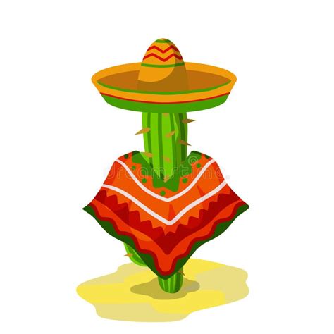 Poncho Sombrero Hat E Maracas S Mbolos Tradicionais Da Ilustra O