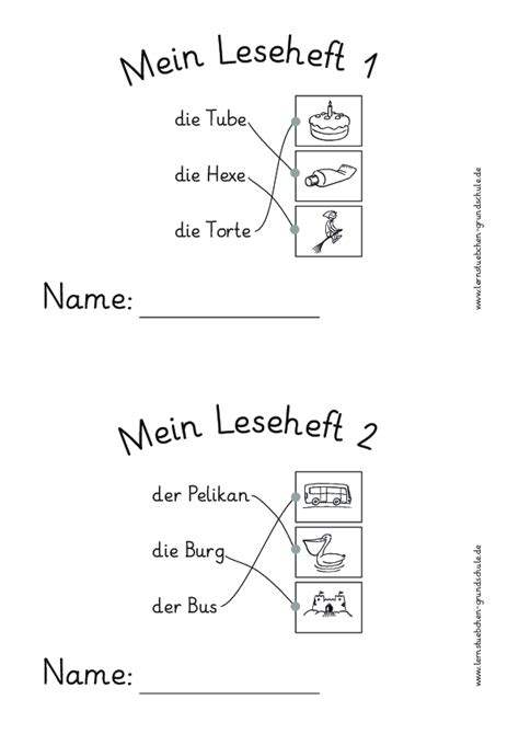 Ein Kleines Erstes Leseheft Pdf Lernst Bchen