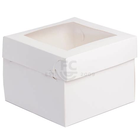 8x8x6 White Cake Box With Window