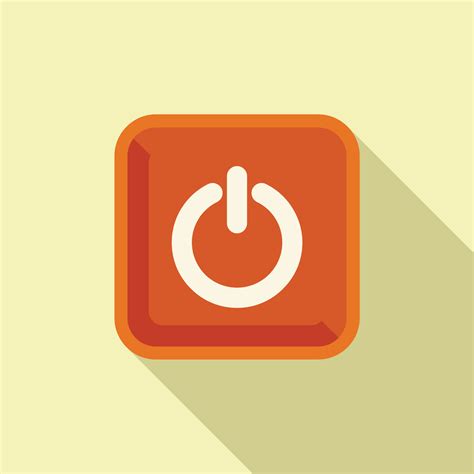 Turn off button icon flat vector. Window computer 16161160 Vector Art ...