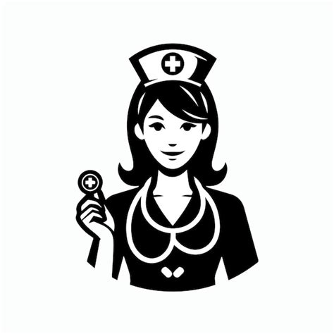 Nurse Cartoon Icon Vector Illustration Hospital Mascot Logo Premium