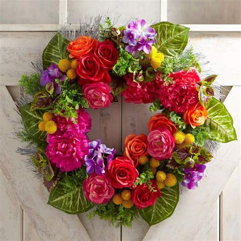 Pier 1 Imports Faux Summer Rose 22 Wreath Summer Rose Floral