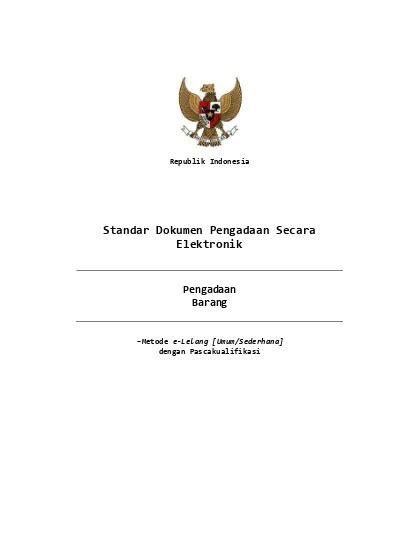 Bahp Berita Acara Lainnya Standar Dokumen Pengadaan Secara Elektronik