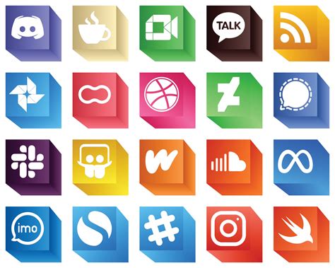 D Social Media Brand Icons For Advertising Icons Pack Such As