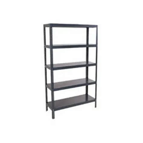 Mild Steel 5 Tier Slotted Angle Rack For Supermarket Height 8 Feet