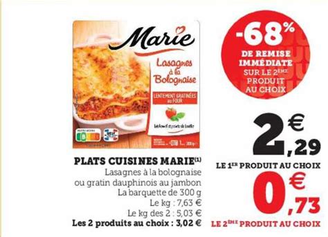 Promo Plats Cuisinés Marie chez U Express iCatalogue fr