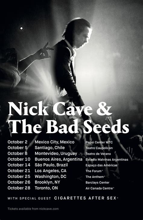 Nick Cave And The Bad Seeds North And Latin American Tour 2018 Nick Cave