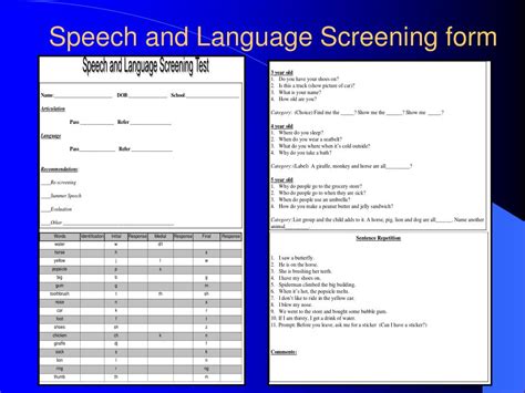 Ppt The Speech Language And Articulation Screening Tool Powerpoint