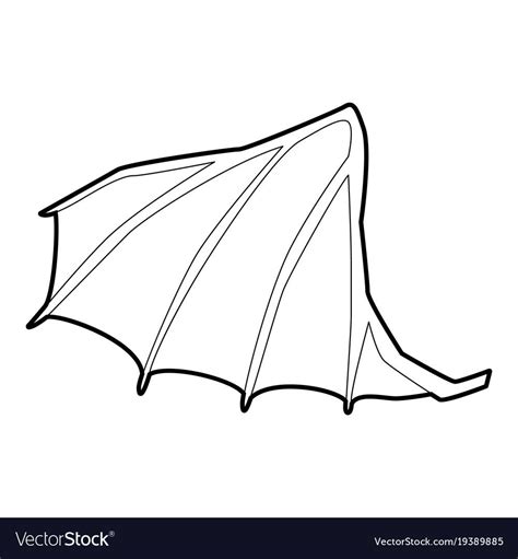 Dragon wing icon. Outline illustration of dragon wing vector icon for ...